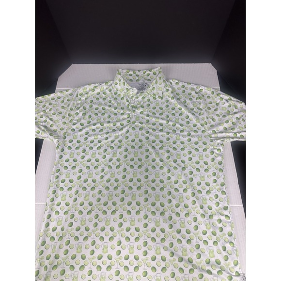 Saxxon Oak Golf Men's Polo Shirt 2XL Margarita AOP Pattern- White - Picture 1 of 6